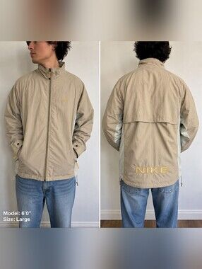 Vintage 90s Nike Windbreaker Jacket Spellout Back Size Large